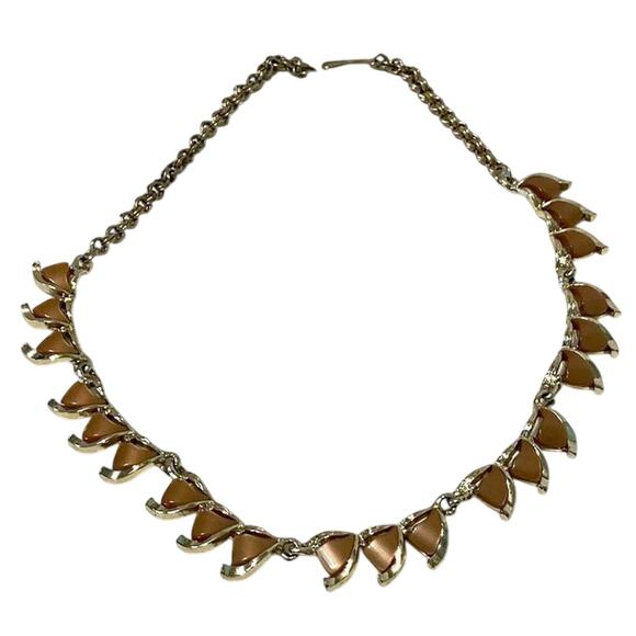 Mid Century Necklace Double Link Choker Coquette Fairy Romantic Pin Up Chic - Picture 1 of 8